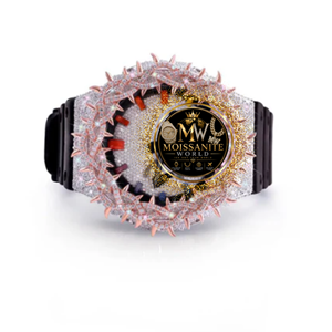 Reloj de Cuarzo con Diamantes de Moissanita de Lujo MOISSANITE WORLD, Bisel Puntiagudo, Correa de Silicona, Unisex - Product Image 1