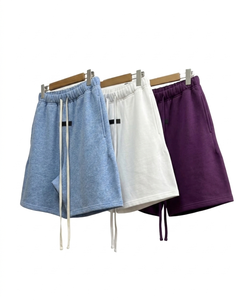 Summer Fashion Men's Gym Shorts 100% Cotton Mid Waist Custom Logo 5 Inch Casual Quality Workout Men Shorts - Product Image 3