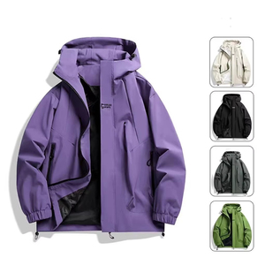 Veste coupe-vent en polyester à manches longues noire pour homme, style automne, vêtements pour adultes - Product Image 6