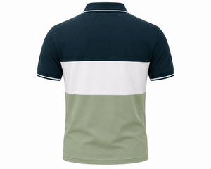 Chemise Homme à Panneaux Contrastants Unis, Manches Courtes, Style Golf Décontracté, en Toile Premium, Couleurs Personnalisables OEM ODM - Product Image 2