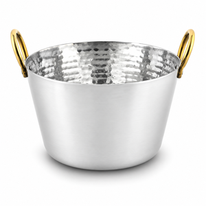 Gehämmerte Metall-Servierschale mit Goldgriffen, Hitzebeständige Dal-Curry-Schale für Zuhause und Partys - Product Image 1