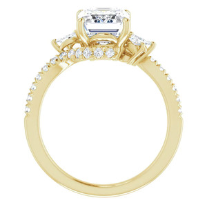 Anillo elegante de oro macizo de 18k con diamante de corte esmeralda cultivado en laboratorio, anillo de compromiso para mujeres y niñas, ideal para usar en bodas y fiestas. - Product Image 4