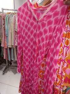 Vibrant Geometric Cotton Bohemian Kaftan Tunic Multicolor Zigzag Print Lightweight Resort Wear Tassels Loose Fit Casual Dress - Product Image 4