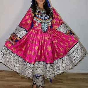 New Arrival Solid Color Lace <b>Ruffles</b> Embroidery A-Line Afghani Kuchi Wedding <b>Dresses</b> for Women Wholesale - Product Image 4