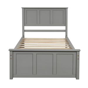 Letto matrimoniale grigio con piattaforma contenitore e 2 cassetti con ruote (Nuovo SKU WF283062AAE) - Product Image 4