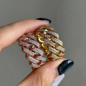 14K <b>Gold</b> Plated Children's Zircon Round Brilliant Cut Hip-hop Inspired <b>Cocktail</b> <b>Ring</b> Filled Iced Link Chain Rose <b>Gold</b> Brass IGI - Product Image 4