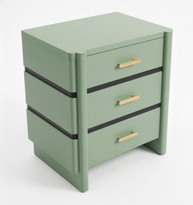Table de chevet à 3 tiroirs pour chambre à coucher, fabrication directe d'usine, vente en gros personnalisée, OEM ODM, mobilier d'intérieur artisanal - Product Image 2