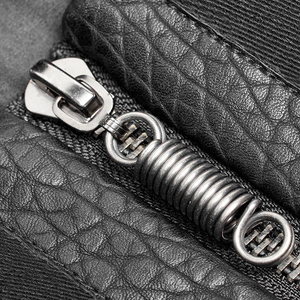 Gilet en cuir PU style punk pour homme, col rond, décoration à rivets, fermeture éclair, vêtement d'extérieur pour l'automne, coupe classique - Product Image 6