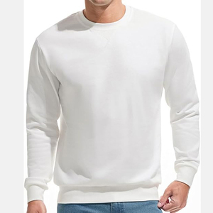 เสื้อสเวตเชิ้ตคอกลมสีขาวสำหรับผู้ชาย ผ้าฝ้าย 100% ทรงปกติ สีพื้น ลำลอง ถักทอ เหมาะสำหรับใส่ในฤดูใบไม้ร่วง - Product Image 1
