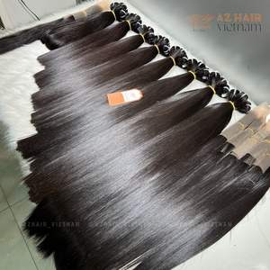 100% mechones de cabello humano virgen Natural negro sedoso recto extensiones crudas de alta calidad Super doble cutícula alineada - Product Image 3