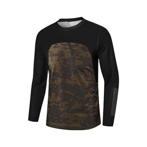 Maillot de moto camouflage à manches longues pour homme, séchage rapide, polyester, toutes saisons, équipement de conduite - Product Image 1