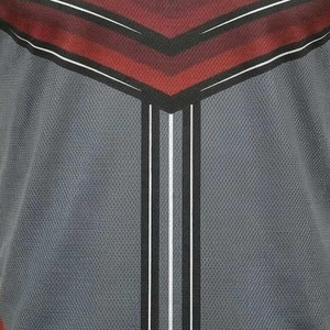 T-shirt à manches courtes pour homme, motif géométrique rouge et noir, col en V, séchage rapide, tricoté, sportif, coupe classique - Product Image 6