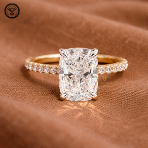 Customized 3.00 Carat <b>Long</b> <b>Cushion</b> Cut Brilliant Lab Grown Diamond Engagement Ring 14K 18K Solid Gold IGI Certified Wedding Ring - Product Image 2