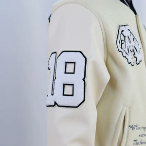 Custom Design Varsity <b>Jacket</b> <b>Men</b> Embroidered Logo Leather Sleeve College <b>Baseball</b> <b>Jacket</b> OEM Service - Product Image 4