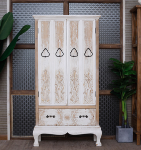 Vintage Solid Wood Wardrobe <b>Armoire</b> Antique Style Bedroom Furniture Eco-Friendly Durable Traditional Design Custom Size - Product Image 1