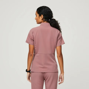 Hospital for unisex Style New Arrival Nurse Uniform Fall Medical Uniform Stretch V-Neck <b>Scrub</b> <b>Top</b> Pocket Medium Uniform - Product Image 5