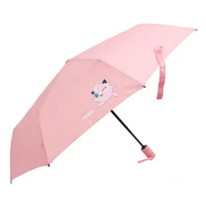 Paraguas Plegable de 3 Secciones de 55 cm con Diseño de Pokémon Jigglypuff Coral, 8 Varillas, Compacto y Portátil, para Niños, Anime, Dibujos Animados, Venta al por Mayor - Product Image 1