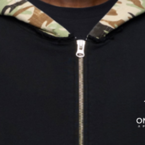 Men's Classic <b>Zip</b> Hoodie with Camo <b>Hood</b> Full <b>Zip</b> Fleece Sweatshirt Cotton Blend Casual Outerwear for Daily Wear and Street Style - Product Image 5