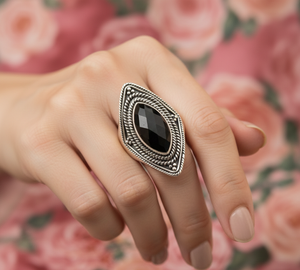 <b>Top</b> Quality Black Onyx Ring 925 Sterling Silver <b>Rose</b> Gold Yellow Gold Plated Vintage Statement Handmade Designer Jewellers Mens - Product Image 2