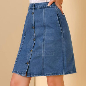 High Quality Women Casual Summer <b>Jeans</b> Skirt 100% Cotton Breathable <b>Soft</b> Material Long Use for Online Sale - Product Image 3