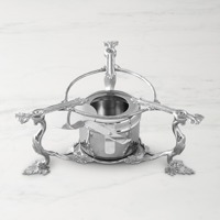 Plat à chafing de luxe en acier inoxydable martelé argenté, chauffe-plat rond avec couvercle à motif fruitier pour mariages et traiteurs au Moyen-Orient