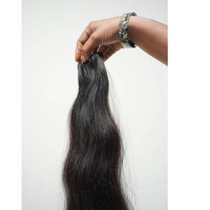 Extensions de cheveux humains Remy de qualité supérieure – Épaisses, soyeuses, lisses, sans nœuds et réutilisables, cheveux noirs naturels - Product Image 2