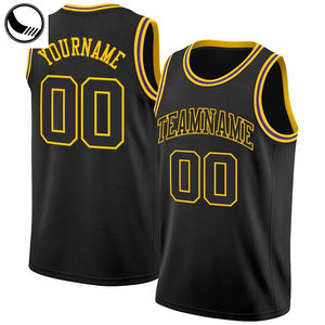 Maillot de basketball personnalisé noir et or jaune 2026 – Tenue complète 2025 par sublimation – Kit d'équipe professionnel respirant – Vêtements de sport - Product Image 2