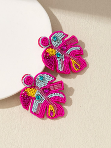 Hermosos pendientes de flecos con cuentas de semillas, estilo bohemio, elegantes pendientes multicolor con cuentas de semillas para uso diario. - Product Image 2