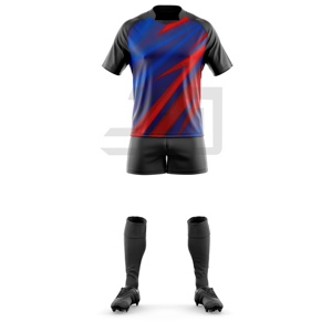 ชุดฝึกซ้อมรักบี้แบบกำหนดเอง เสื้อเจอร์ซีย์ปักลาย 3 มิติ กางเกงขาสั้น น้ำหนักเบา ทนทาน ระบายอากาศได้ดี ป้องกันแบคทีเรีย กันลม สำหรับนักกีฬา - Product Image 3