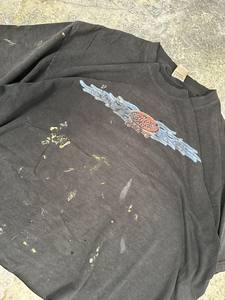 Camiseta de Hombre Oversize con Efecto Ácido y Desgastado, Estilo Urbano, Algodón Pesado, Borde Rústico, Estampado Gráfico - Product Image 4