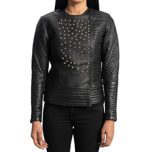 Premium Handmade Good Selling New Arrival OEM ODM Service Urban Style High-Quality Genuine Leather Slim Fit Studded <b>Jackets</b> - Product Image 1