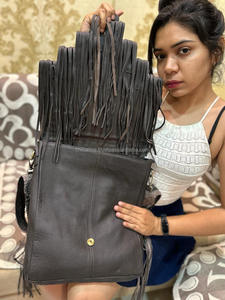 Nuevo bolso de mano con manta con sillín con estilo occidental Real hecho a mano azteca multicolor cuero con cuentas Correa borla bolsos cruzados - Product Image 5