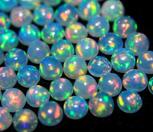 Opale ronde taille brillant de qualité supérieure, opale naturelle d'Éthiopie, cabochon de pierre précieuse en vrac, multicolore avec jeu de couleurs pour la fabrication de bijoux - Product Image 4