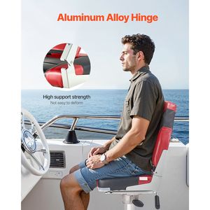 Sedile Pieghevole per Barca da Pesca con Schienale Alto, in Pelle PVC Impermeabile e Cuscino in Spugna Ispessita, per Uso Marino, in Lega di Alluminio - Product Image 4