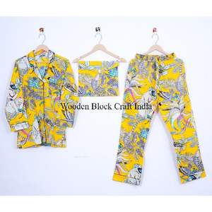 Conjunto de pijama con estampado de mono para mujer, ropa de dormir de algodón, pantalones de pijama para mujer, camisas de manga larga, conjunto de camisa de pijama a juego - Product Image 2