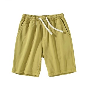 Pantalones cortos Bermuda de algodón de color sólido para hombre, de primera calidad, con cordón en la cintura y bolsillos, estilo casual, tela tejida transpirable - Product Image 2