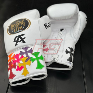 Gants de boxe MMA personnalisés pour l'entraînement |   Conception à Doigts Entiers |   Fermeture à boucle et crochets |   Matériel en cuir véritable |   Évacuation de l'humidité | - Product Image 5