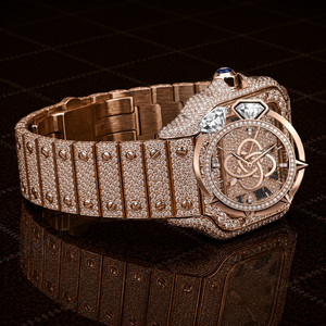 Montre de luxe pour homme en moissanite VVS, entièrement sertie de diamants, bracelet en acier inoxydable - Product Image 2