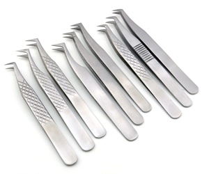 Pince à épiler pour extensions de cils en acier inoxydable sur demande, avec pointes lisses, précision, antistatique et durable - 10 cm/12 cm - Product Image 4