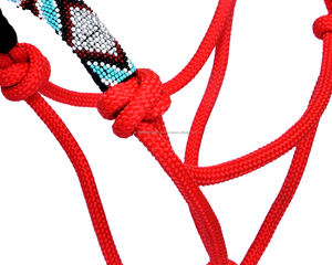 Licol de cheval tressé en nylon de qualité supérieure Style de selle facile à utiliser avec muserolle et bouton pression pour la vente à l'exportation d'équitation anglaise - Product Image 3