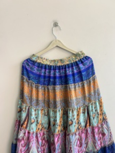 Wholesale Lot Of Flared Frill Round Skartered <b>skirt</b> For Women Silk Summer <b>Skirt</b> Long Maxi <b>Skirt</b> - Product Image 1