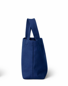 Canvas Shopping Tote <b>Bag</b> <b>Medium</b> Size Navy Blue Hand Length Handle Daily Use Style - Product Image 3