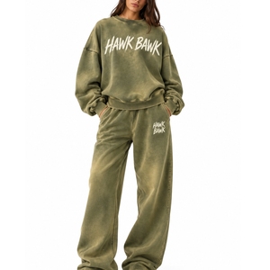 Conjunto Deportivo Informal Personalizado para Mujer, Sudadera y Pantalones Deportivos de Tela Suave, Corte Holgado con Estampado de Letras - Product Image 1