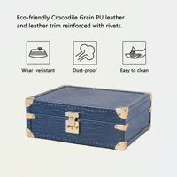Boîte de rangement de voyage de luxe personnalisée à 8 emplacements en cuir PU fait main pour montres, avec logo gaufré et motif peau de crocodile