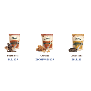 Zeal Free Range Naturals Dog <b>Treat</b> (125g Pouch) Veal Meaty Bites - Product Image 1