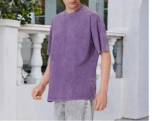 Camiseta de corte cropped y holgado, estilo boxy, oversize, con hombros caídos, vintage, lavado ácido, transpirable, de tejido grueso, lisa, en oferta - Product Image 3