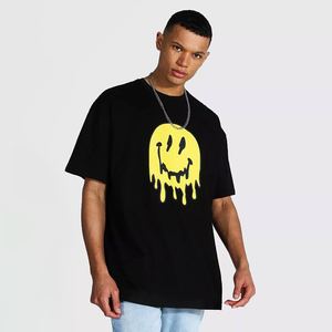 T-shirts pour hommes, poids lourd, surdimensionnés, 260g, en coton peigné 100% coton, imprimé en relief, logo personnalisé, streetwear hip-hop - Product Image 1