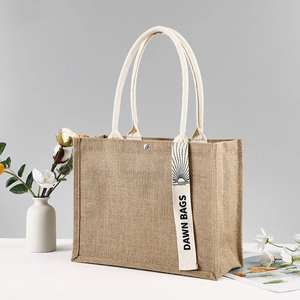 Sac de courses en toile de jute écologique avec laminage imperméable - Product Image 3