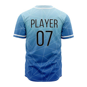 Maillot de baseball/softball personnalisé pour homme, été, haute qualité, manches courtes, respirant, séchage rapide, tissu 100% polyester - Product Image 2