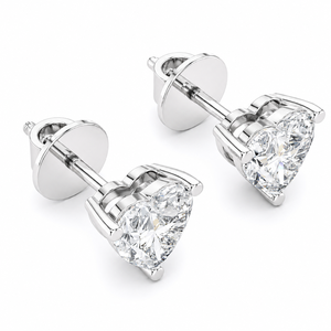 Boucles d'oreilles romantiques en forme de cœur avec diamants pour femmes, moissanite plaqué or blanc 10K, meilleur cadeau pour la Saint-Valentin - Product Image 1